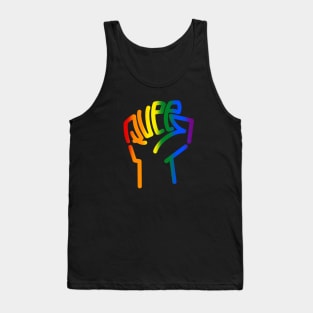 Queer power rainbow dark version Tank Top